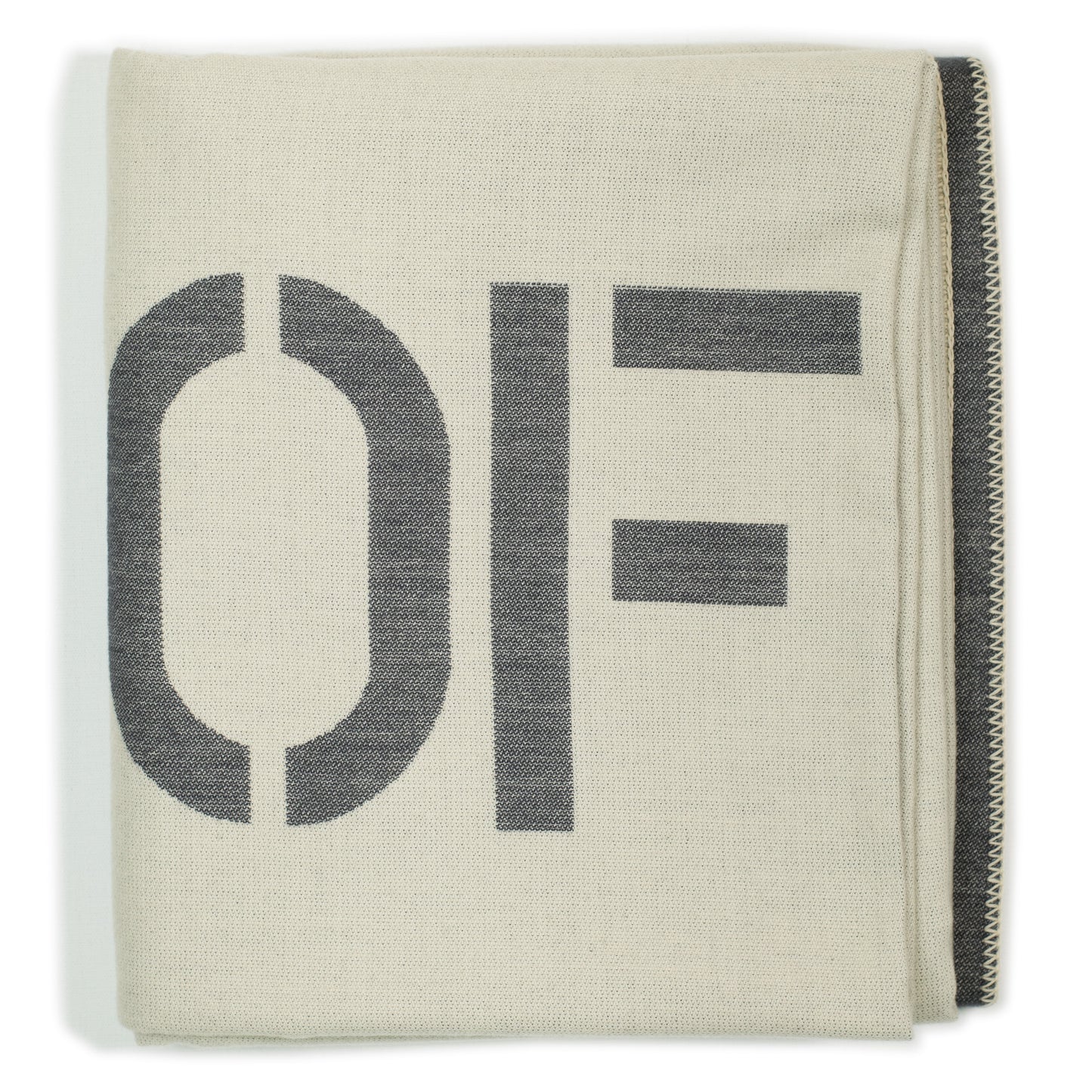Wolldecke / Throw: NOFEAR Anthrazit/Leinen