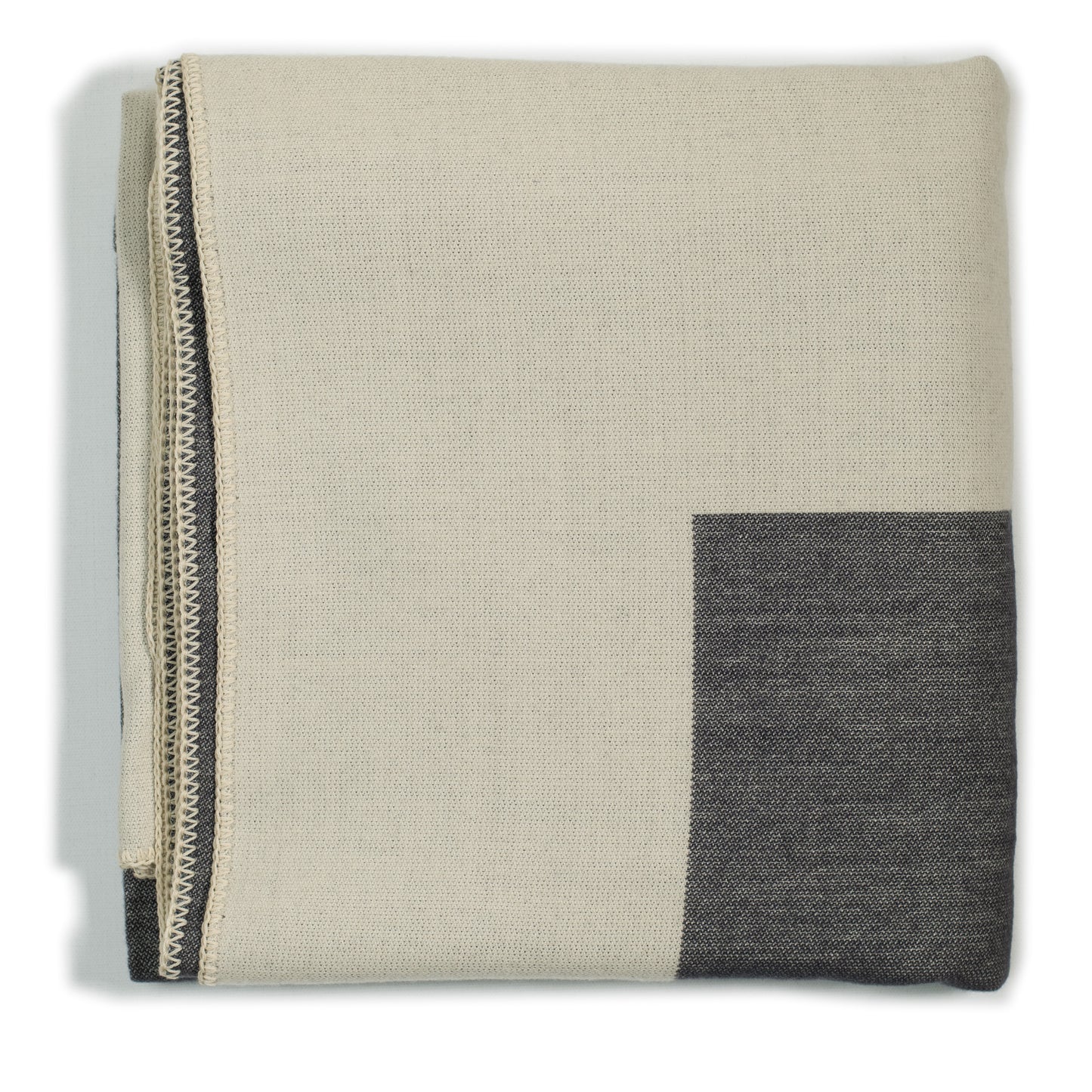 Throw/Wolldecke: SQUARE Anthrazit/Leinen