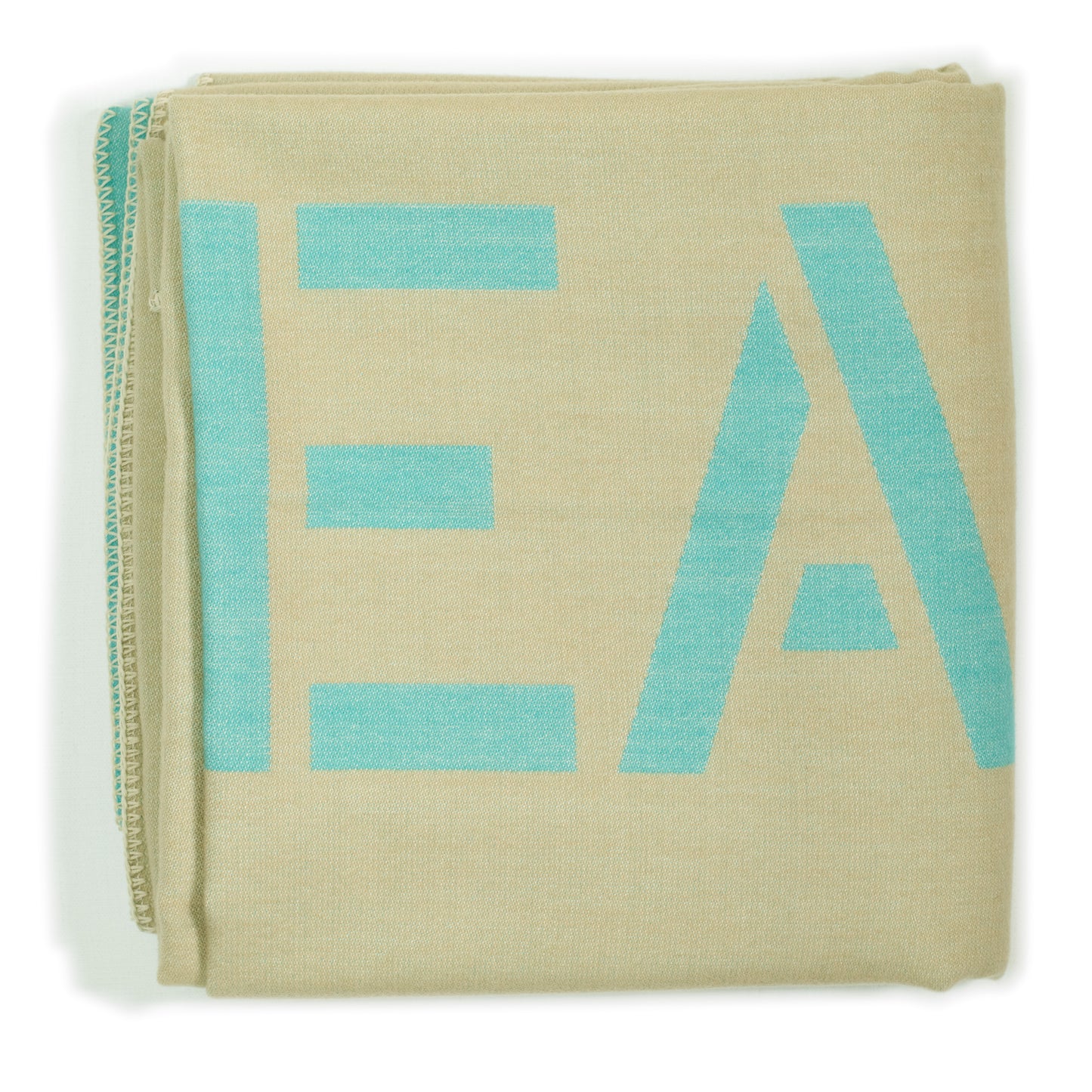 Wolldecke / Throw: NOFEAR Türkis/Sand